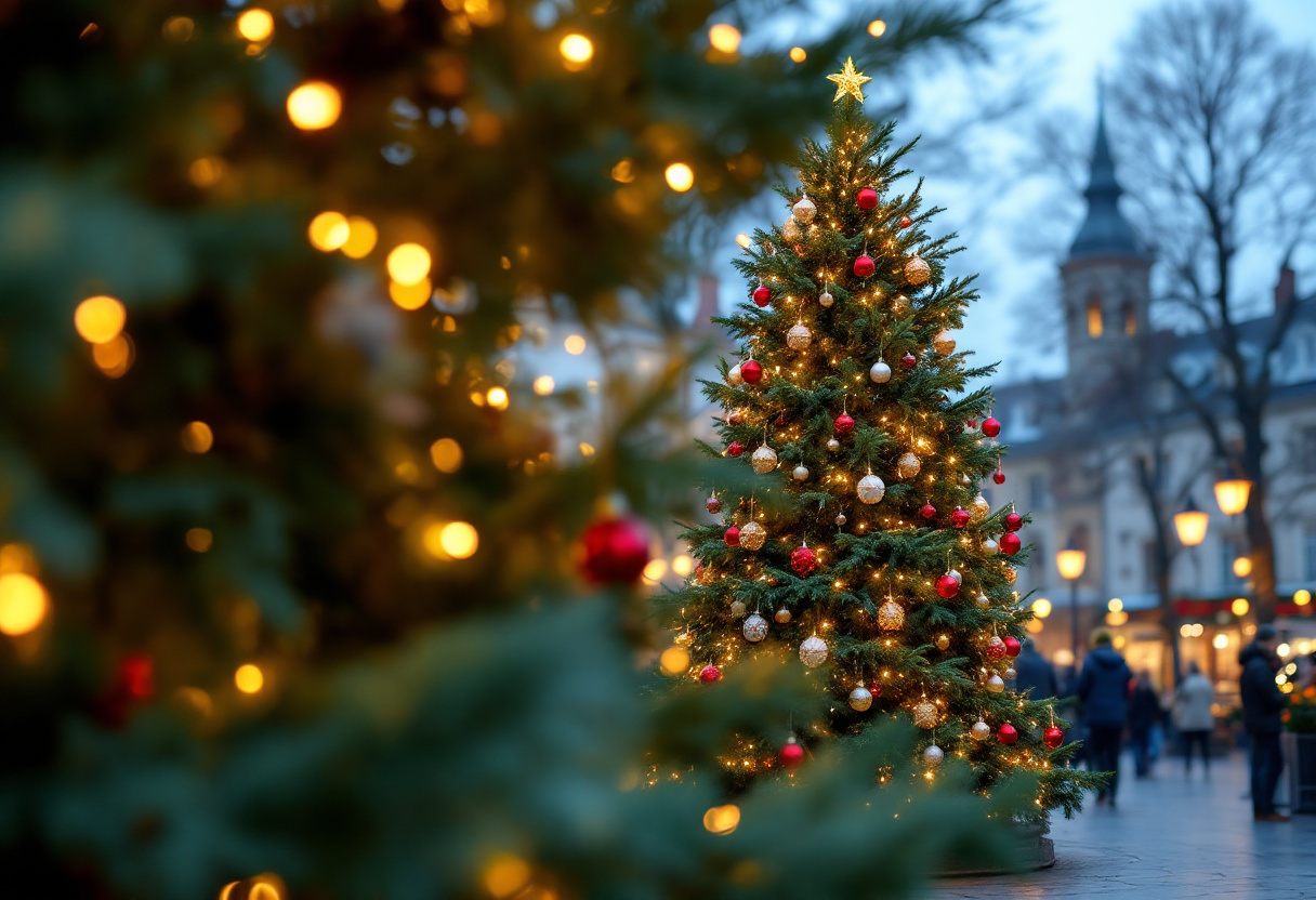 Albero di Natale ecologico con luminarie sostenibili a Muggia