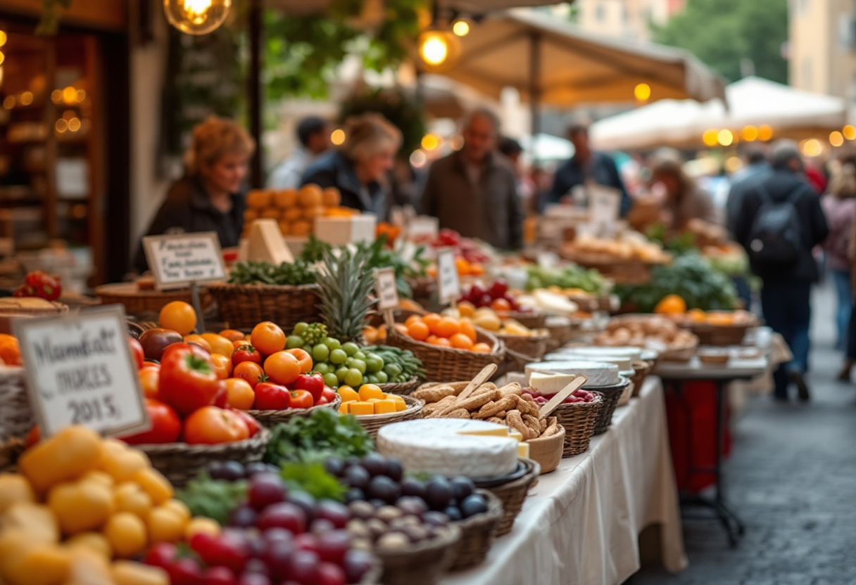 Immagine della Fiera di Carmignano con stand e visitatori