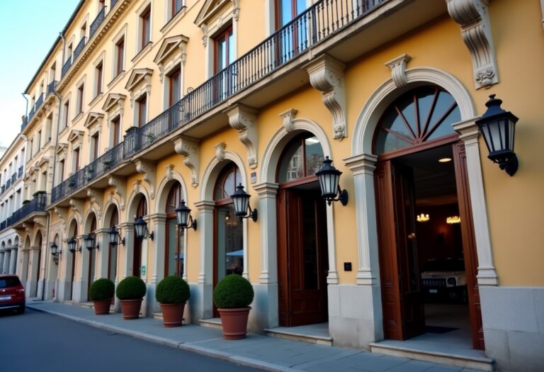 Vista dell'Antum Hotel a Benevento con architettura elegante