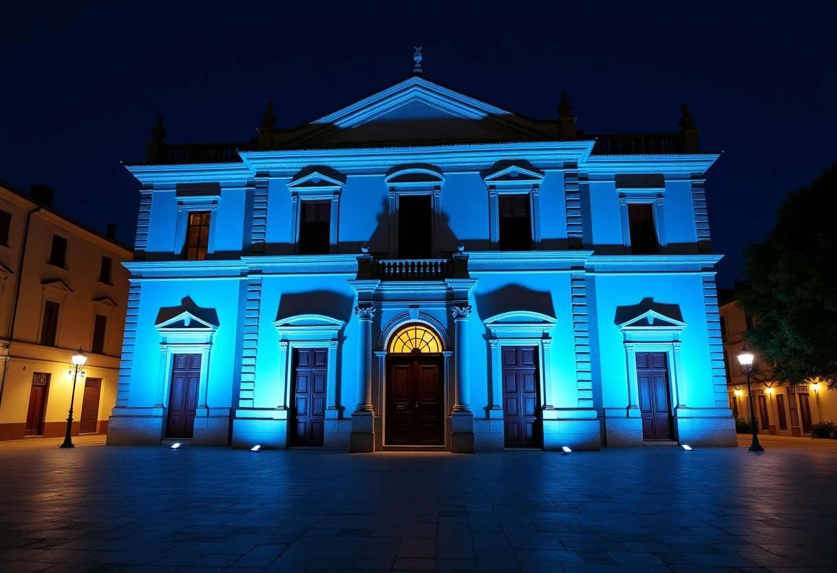 Municipio di Baronissi illuminato per la Giornata del Diabete