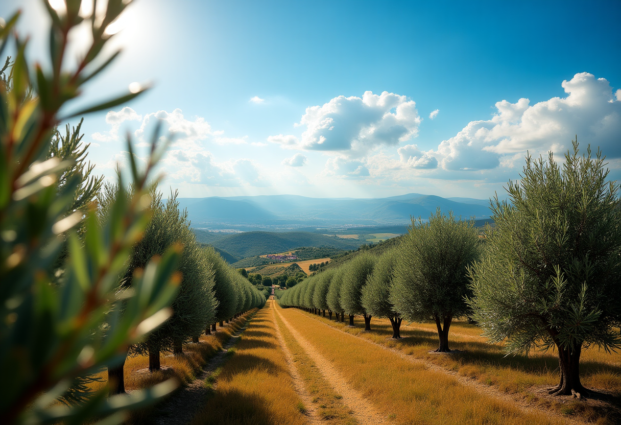 Vista panoramica della Sicilia con cielo sereno e mare