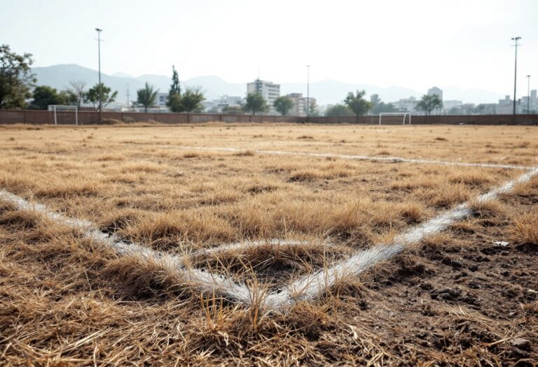 Campo di calcio abbandonato a Palermo in crisi