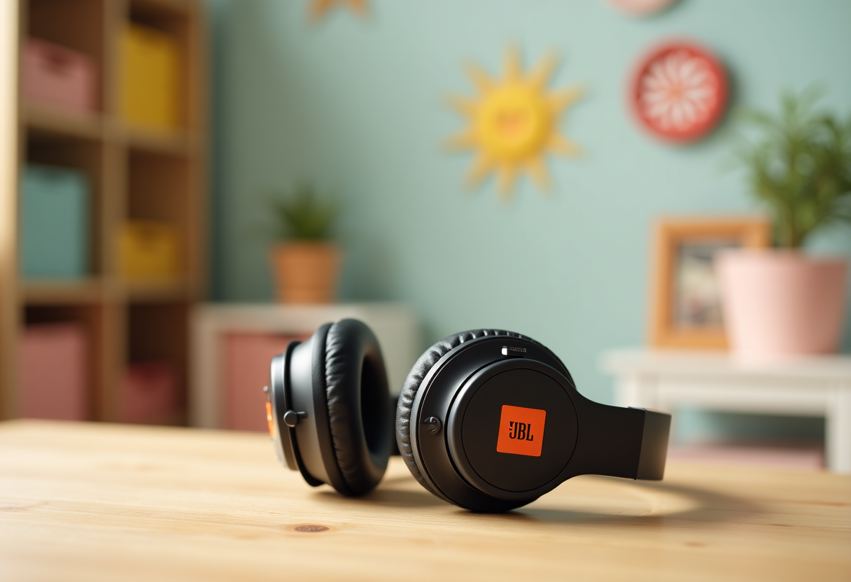 Cuffie JBL Junior colorate per bambini in uso