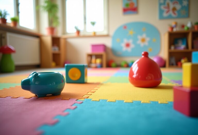 Bambini che giocano e apprendono in un ambiente prescolare