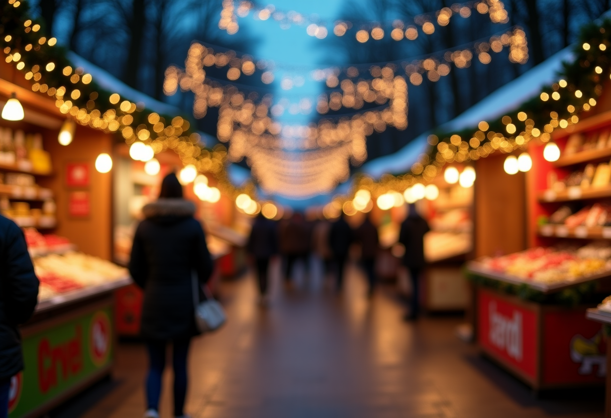 Immagine degli eventi natalizi a Benevento con luci e decorazioni