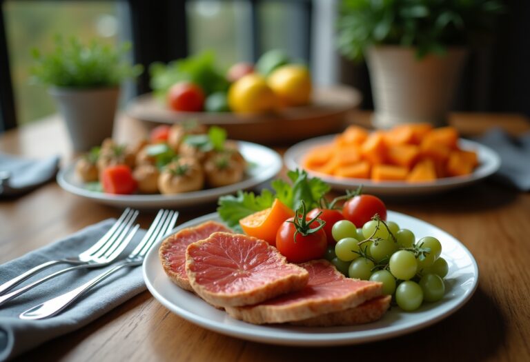 Famiglia che insegna ai giovani l'importanza dell'alimentazione sana