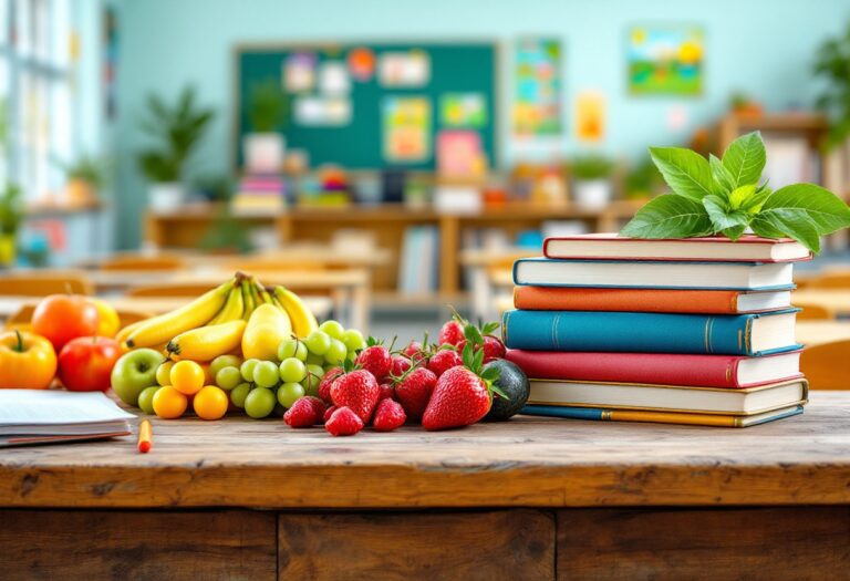 Bambini che apprendono igiene e alimentazione sana