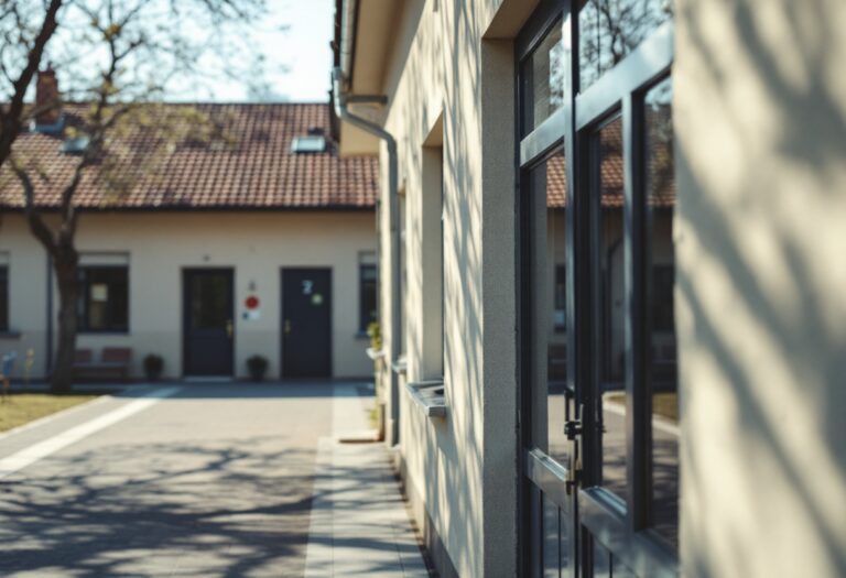 Bambini in una scuola materna di Barga durante un'emergenza