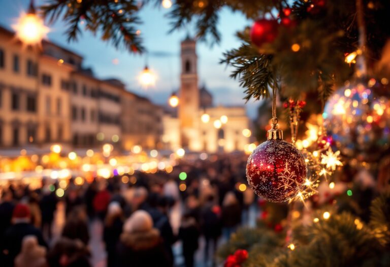 Firenze illuminata durante il Natale 2024 con decorazioni festive