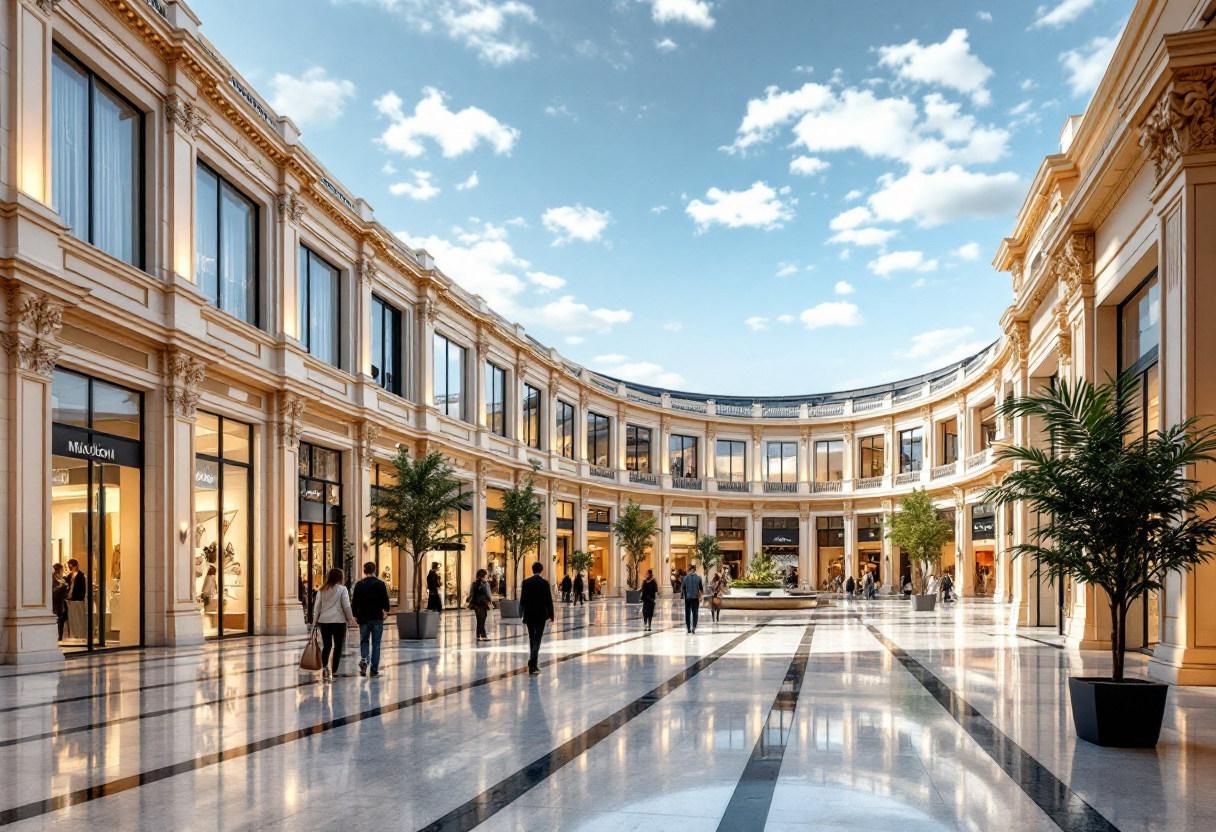 Immagine del centro commerciale Oriocenter con negozi e spazi sociali