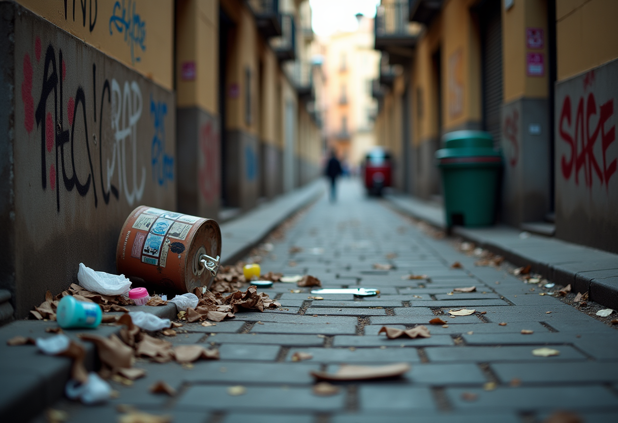 Immagine che mostra rifiuti e vandalismo a Palermo