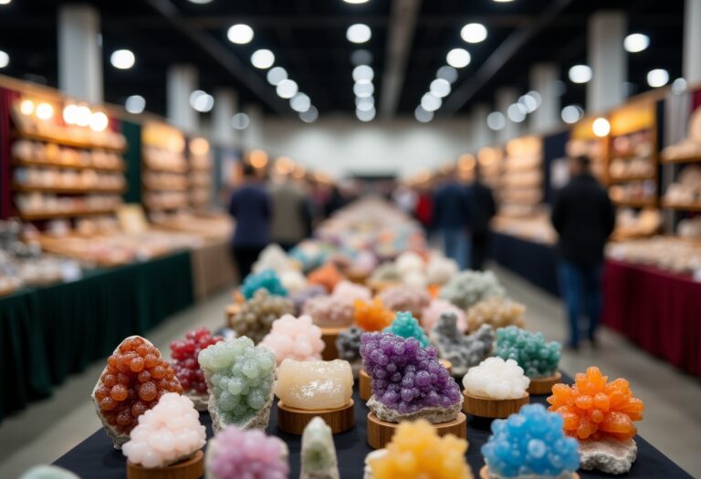 Esposizione di gemme al Verona Mineral Show 2023