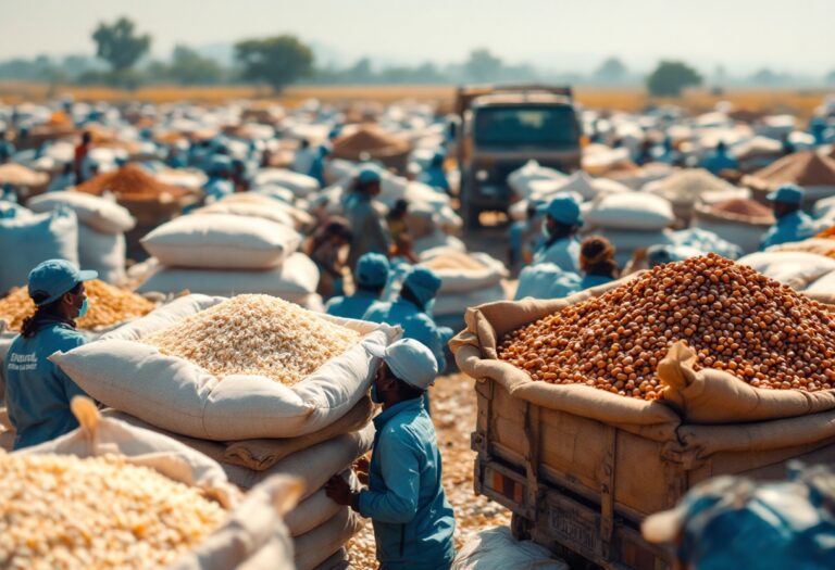 Distribuzione di aiuti alimentari in Sudan