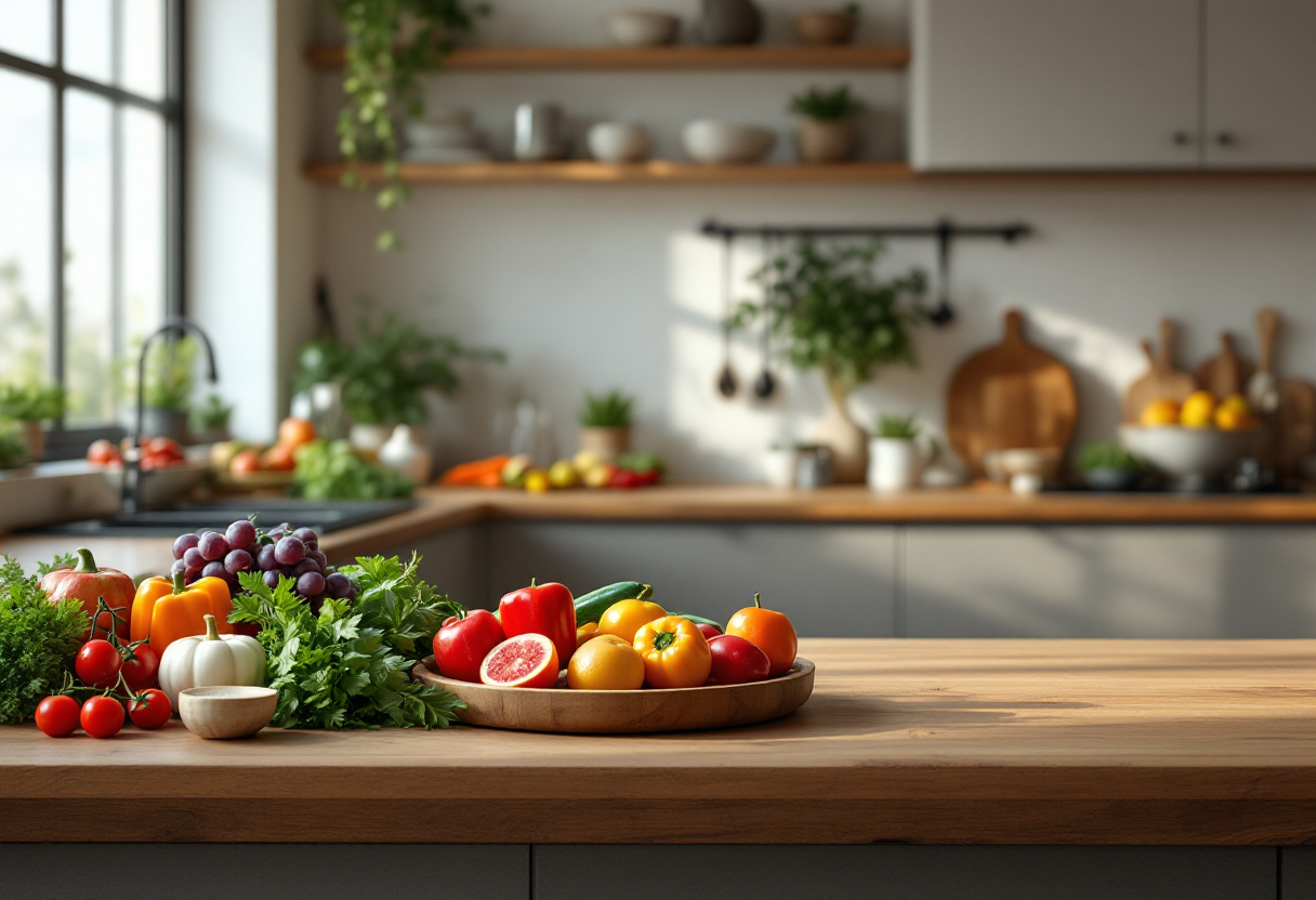 Piatto sano con frutta e verdura per la longevità