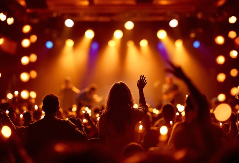 Pubblico che vive un concerto senza smartphone