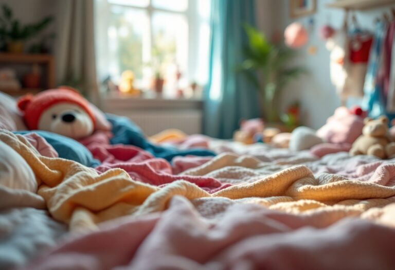 Bambino che usa un dispositivo digitale prima di dormire