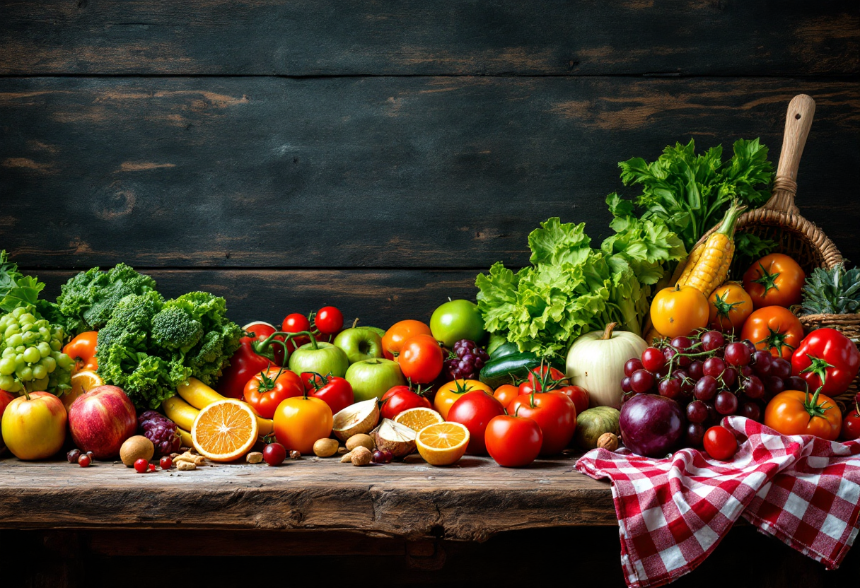 Famiglia italiana che prepara un pasto sano insieme