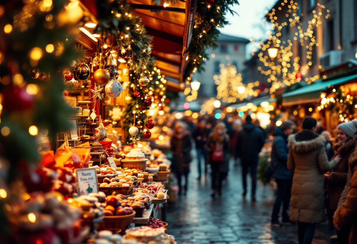 Natale a Perugia con luci e decorazioni festive