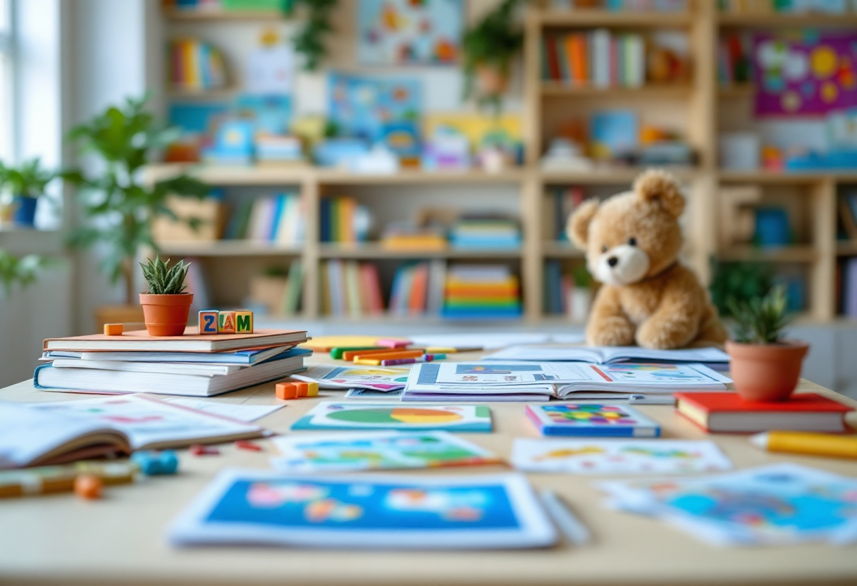 Bambini che apprendono l'inglese con giochi educativi