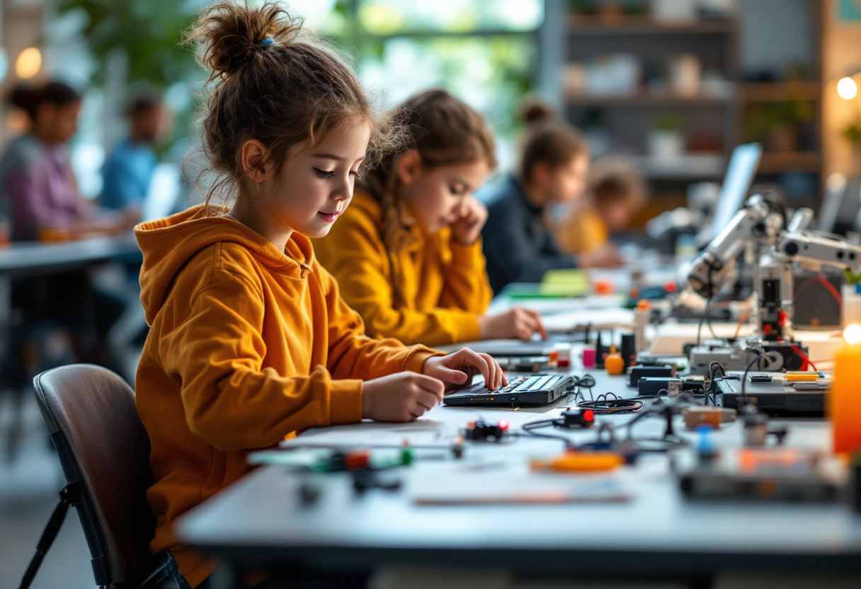 Giovani partecipano a un laboratorio di tecnologia nel Sannio