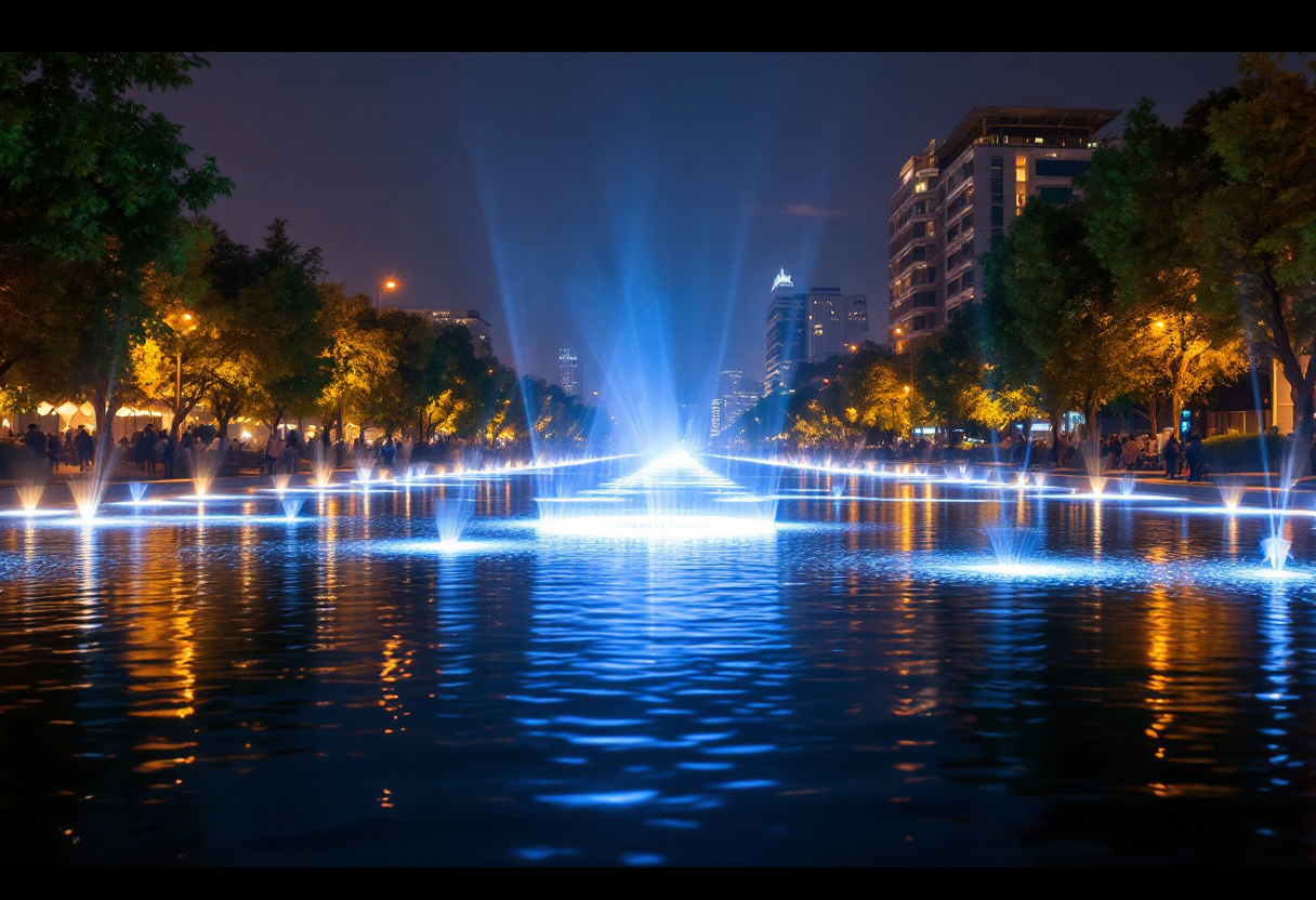 Installazione artistica Light Cycles a Milano