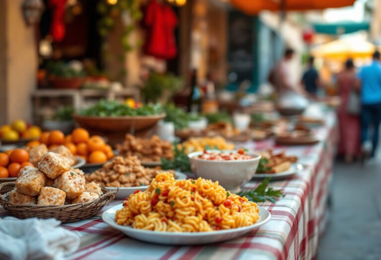 Matteo Salvini durante un pranzo tipico a Palermo