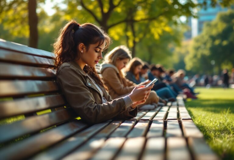 Giovani che discutono l'impatto dei social media sulla salute mentale