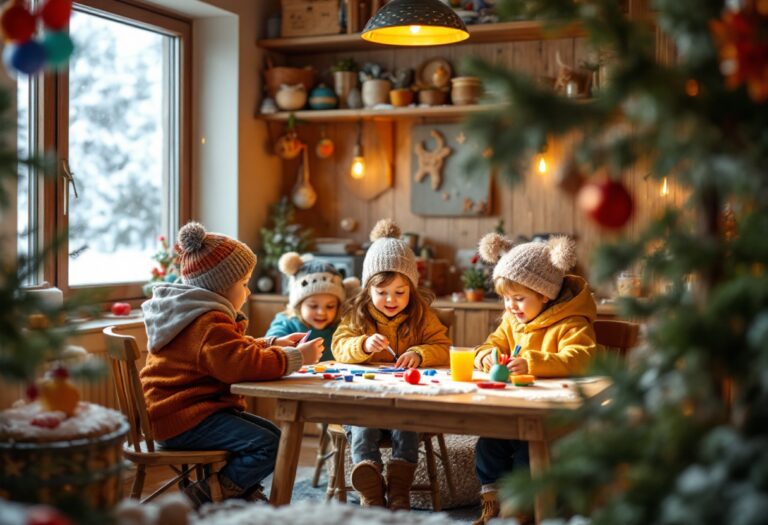 Bambini che giocano all'aperto durante l'inverno