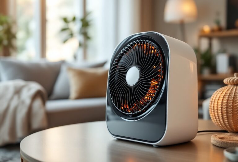 Termoventilatore senza pale in un ambiente domestico