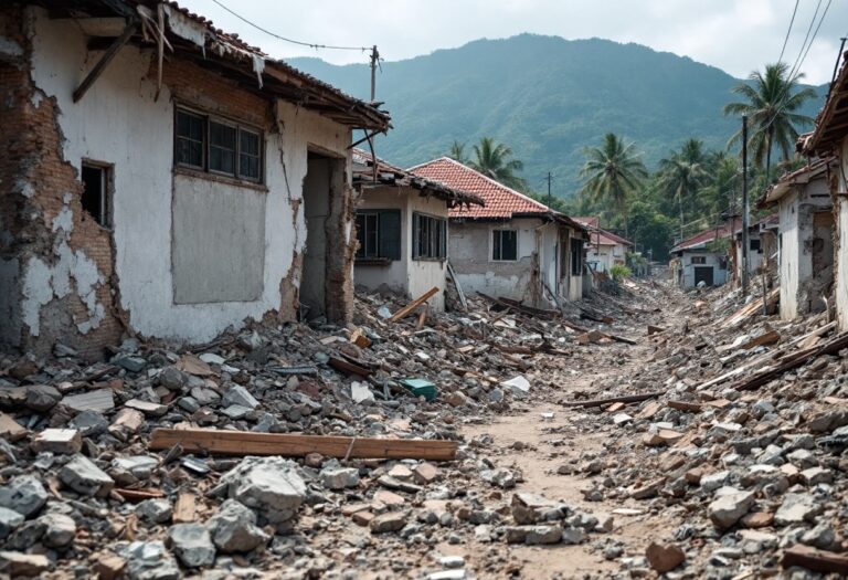 Immagine dei danni causati dal terremoto a Vanuatu