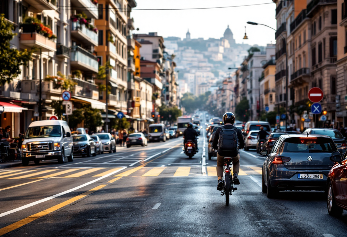 Immagine di un incidente stradale a Napoli con un 77enne coinvolto