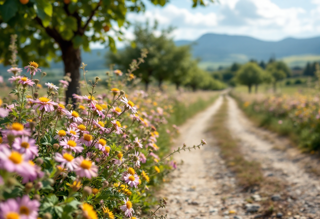 Apicoltura tradizionale in Italia con alveari e fiori