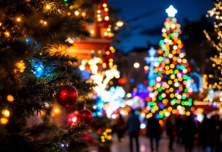 Villaggio di Natale a Palermo con luci e decorazioni festive