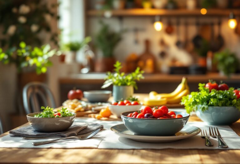 Bambini che mangiano frutta e verdura fresca