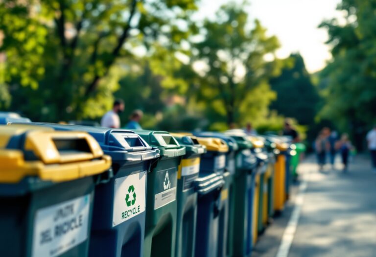 Immagine delle Giornate del Riciclo a Roma con rifiuti correttamente smaltiti