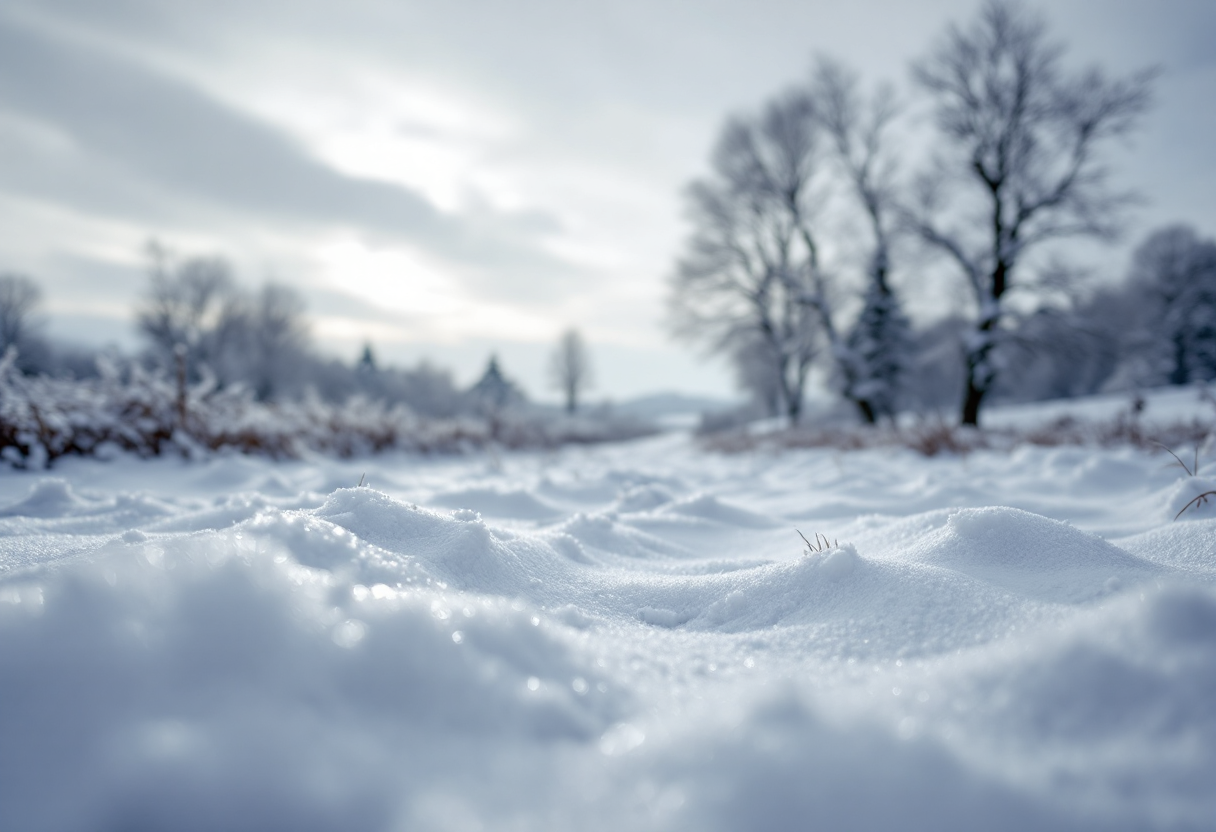 Nascite in inverno con neve sullo sfondo in Italia