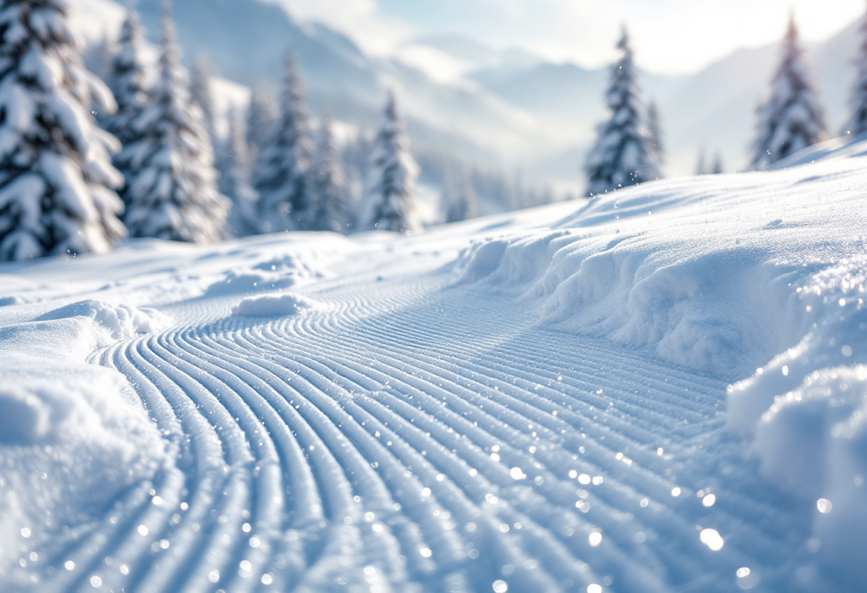 Sciatore con attrezzatura di sicurezza sulle piste