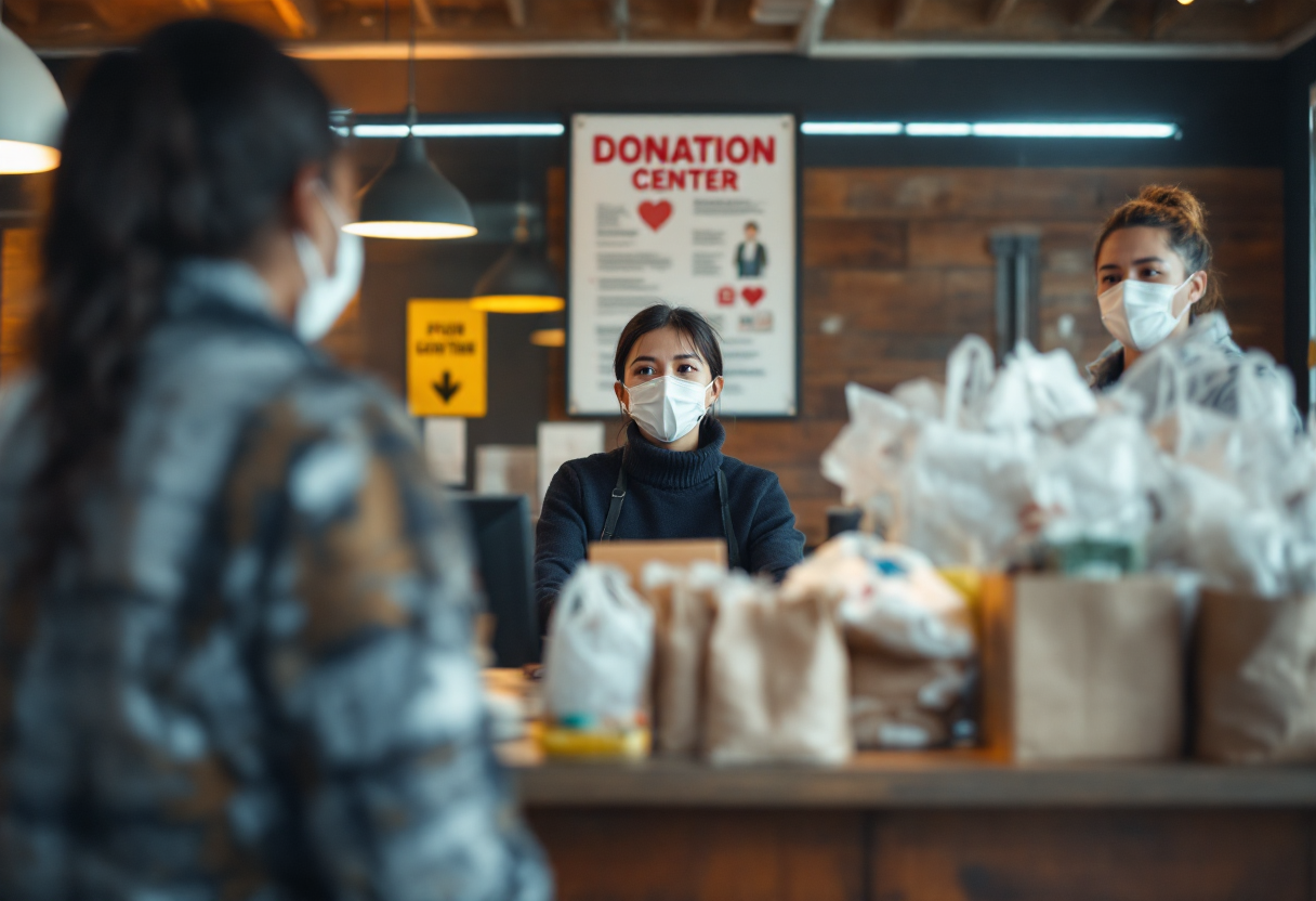 Immagine di una donazione di sangue in corso