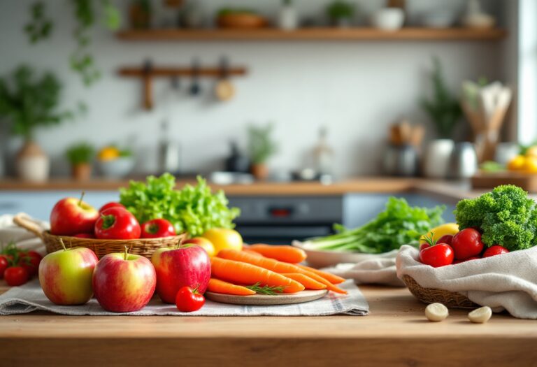 Genitori che insegnano ai bambini a mangiare sano