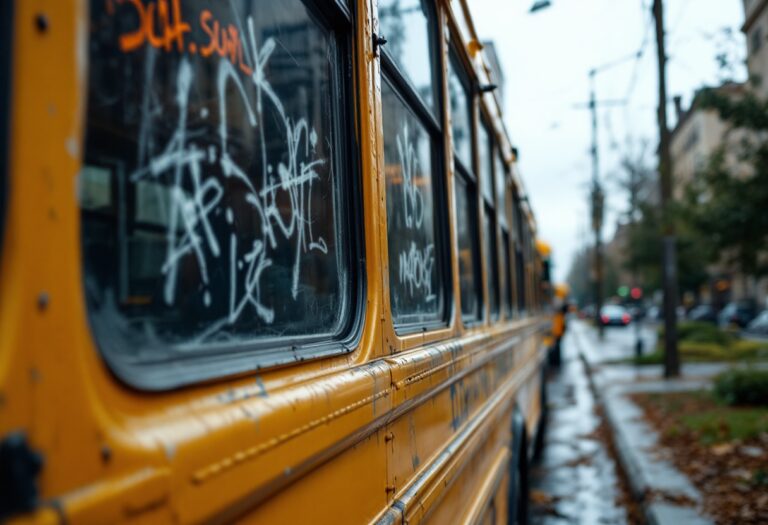 Atto di vandalismo su un autobus a Gallarate