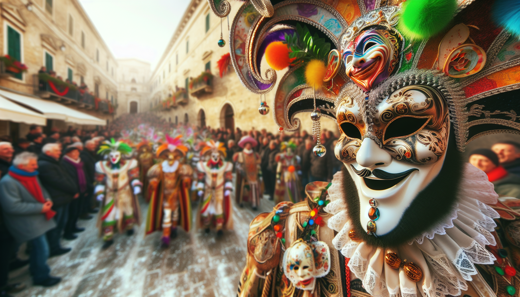 Bambini e adulti festeggiano il Carnevale in Campania