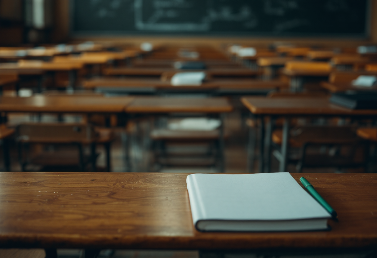 Studente con smartphone in classe